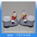 Christmas stocking shape ceramic candle holder for giftware